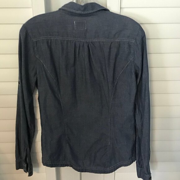 Prototype blue 100% cotton denim button down, S - Picture 5 of 5